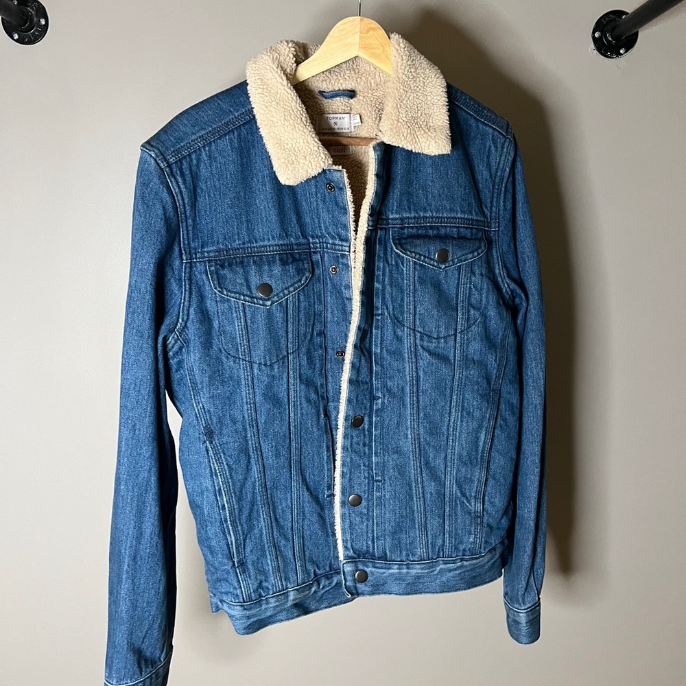 Topman Sherpa lined denim jacket
